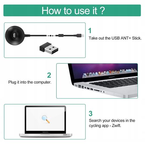 CooSpo Adapter ANT+ USB do transmisji danych z roweru stacjonarnego na Arena.pl