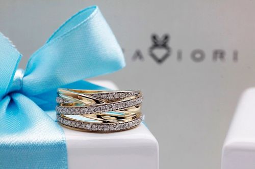 Złoty pierścionek PXD1267 - Diament na Arena.pl