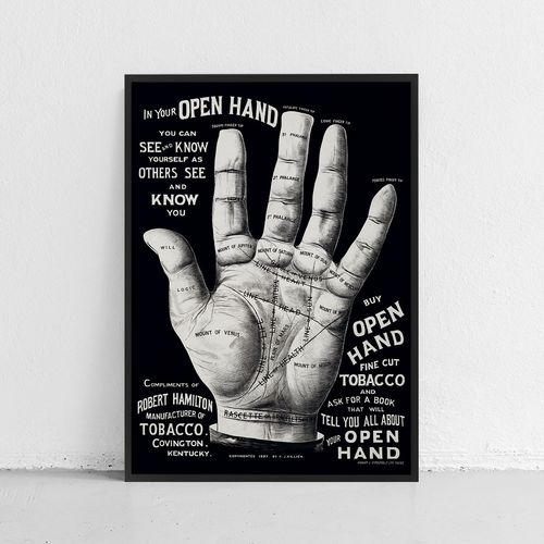 Plakat ręka dłoń 21x30 cm w czarnej ramie na Arena.pl