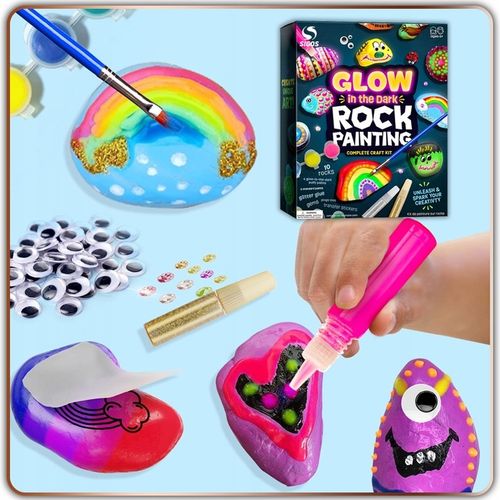 Kamienie do Malowania Zestaw dla Dzieci Farby Kreatywna Zabawka Rękodzieło na Arena.pl