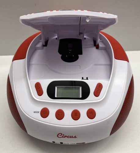 Metronic Odtwarzacz CD Circus z wejściem USB AUX czerwono biały cyrk na Arena.pl