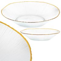 Miska Złota Szklana Sałatkowa Szklana na Sałatki Potrawy Dania Owoce 1,6L