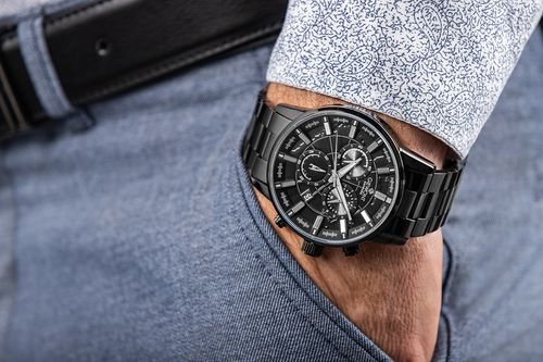 zegarek męski giewont chronograph sapphire czarny gw4580-b1 na Arena.pl