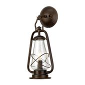 Zewnętrzna lampa ścienna Miners MINERS-WALL Elstead IP44 szkło brązowy
