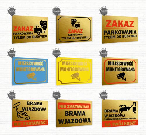 Tabliczka znak informacyjny 20x15 Złota ZAKAZ WSTĘPU Nierdzewna NADRUK UV na Arena.pl