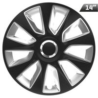 Kołpaki Stratos RC black / silver 14", 4 szt.