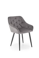 K487 KRZESŁO SZARE WYGODNE, DO TOALETKI, Z PODŁOKIETNIKAMI, DO JADALNI