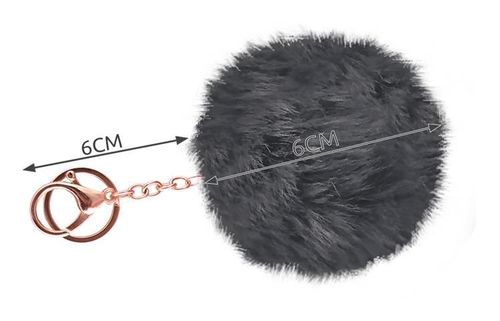 Pompon króliczy - brelok szary na Arena.pl