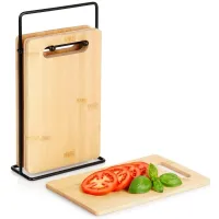 4x Deski Kuchenne do Krojenia Bambusowe Drewniane Małe Śniadaniowe Stojak
