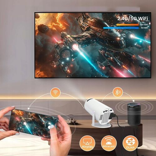 PROJEKTOR HY300 PRO 2025 NOWA WERSJA 4K HD WIFI PRZENOŚNY SMART na Arena.pl