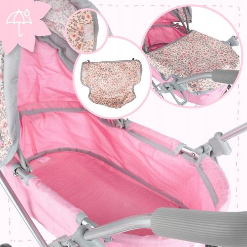 WÓZEK DLA LALEK GŁĘBOKI SKŁADANY GONDOLA TORBA SPACERÓWKA REGULOWANY DASZEK na Arena.pl