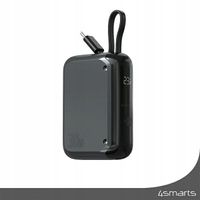 Powerbank 4smarts Pocket 10000mAh 30W z wbudowanym kablem USB-C 15cm szary