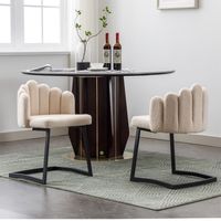 Zestaw krzeseł do jadalni tapicerowane aksamitne siedzisko