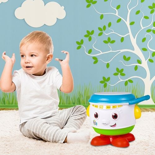 BĘBENEK MUZYCZNY INTERAKTYWNY OBROTOWY DLA DZIECI ŚWIATŁO ŚMIECH DZIECKA na Arena.pl