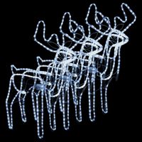 Renifery z ruchomymi głowami i zimnym białym LED, 3 szt.