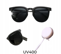 Składane okulary przeciwsłoneczne z polaryzacją Unisex UV400 Czarne