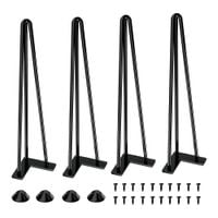 Nogi metalowe do stołu Hairpin 51 cm czarne 4 szt. z ochraniaczami