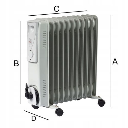 GRZEJNIK ELEKTRYCZNY 2500W OLEJOWY 11 ŻEBEREK TERMOSTAT ŻEBERKOWY OLEJAK na Arena.pl