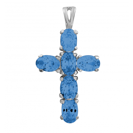 SREBRNY KRZYŻYK OZDOBNY Z CYRKONIAMI SREBRO PRÓBY 925 DOSTĘPNY W RÓŻNYCH KOLORACH na Arena.pl