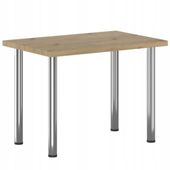 stół prostokątny 67x101 dąb artisan chromowane srebrne nogi furnitex