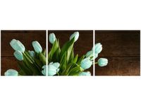 90X30CM NIEBIESKI TULIPAN TRÓJ OBRAZ