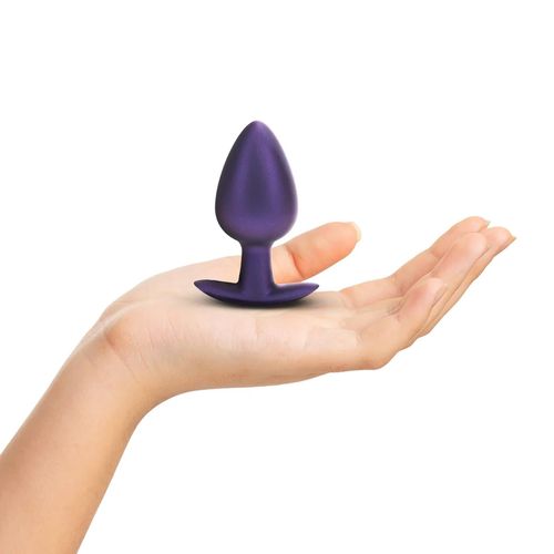 smooth silicone anal plug - large - 3.5" / 8,9 cm - metallic purple na Arena.pl