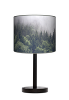 Lampa stołowa - nocna drewniana duża -Mgła