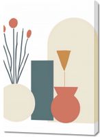 Obraz 70x100cm Kremowe Wazony