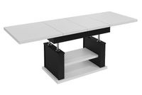 Ława Rozkładana Podnoszona Ławostół Stół L06 Biały Czarny 120/200x70 Loft