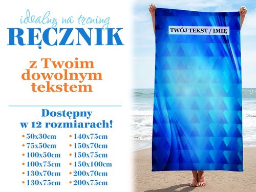 RĘCZNIK Białe koła z twoim dowolnym tekstem 150x100cm 009J na Arena.pl