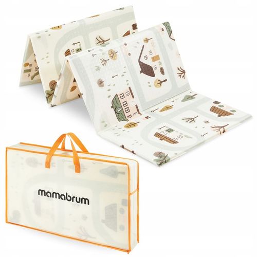 Dwustronna Mata Piankowa Składana 180x120 Urocze Miasteczko/Piaskowy Beż na Arena.pl