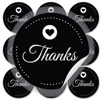 Naklejki THANKS ozdobne 10 sztuk na prezenty