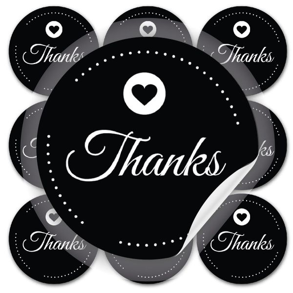 Naklejki THANKS ozdobne 10 sztuk na prezenty zdjęcie 1