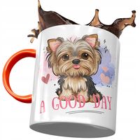 Kubek Pomarańczowy Z Pieskiem Psem Słodki Prezent Z Nadrukiem Ze Zdjęciem