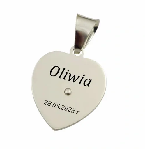 Łańcuszek Srebrny Wenecjana z Medalikiem Serduszko pr 925 Grawer Gratis zdjęcie 9