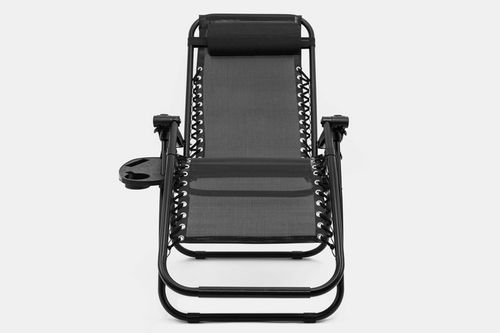 LEŻAK OGRODOWY Z PODNÓŻKIEM, ZAGŁÓWKIEM I STOLIKIEM NA NAPOJE ZERO GRAVITY na Arena.pl