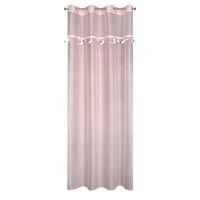 Firana dziecięca na przelotkach z taśmą dekoracyjną MOON 140X250 różowa