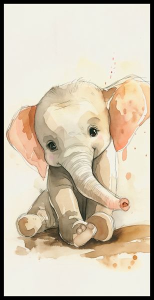 Plakat 50x100cm Siwy Słonik zdjęcie 2