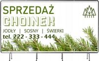 BANER REKLAMOWY 130x80 cm plandeka dużo wzorów SPRZEDAŻ CHOINEK