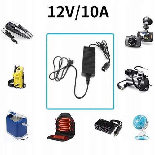 AC TO DC CONVERTER,120W 100V-240V TO 12V/10A CIGARETTE LIGHTER ADAPTER na Arena.pl
