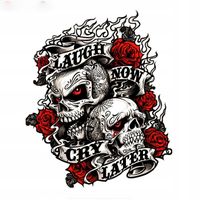 Naklejka Czaszki Śmiej się Teraz, a Płacz Później Harley 'owiec na Motor