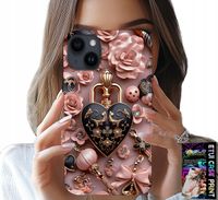 ETUI DO IPHONE 13 - KOBIECE WZORY KŁÓDKA SERCE CASE + SZKŁO