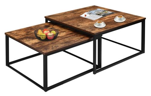 Stoliki kawowe loft Velen Rustic postarzany dąb na Arena.pl