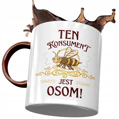 Kubek Bordowy Dla Konsumenta Konsument Jest Osom Z Nadrukiem Ze Zdjęciem na Arena.pl