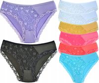 Majtki DAMSKIE figi bambusowe KORONKOWE zestaw 8 SZTUK rozmiar XL