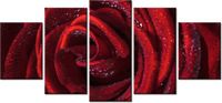 70CM 150CM OBRAZ 5 ELEM BORDOWA RÓŻA ŚCIENNY