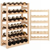 Regał na wino drewniany, stojak na butelki 86 cm szafka z półkami na alkohol 30 butelek