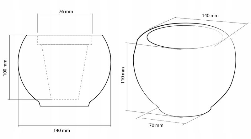 Doniczka okrągła Bauble BVM | Biały Mat, Kolor Biały Mat, Concrette, Wymiary 7.60x11 cm zdjęcie 5