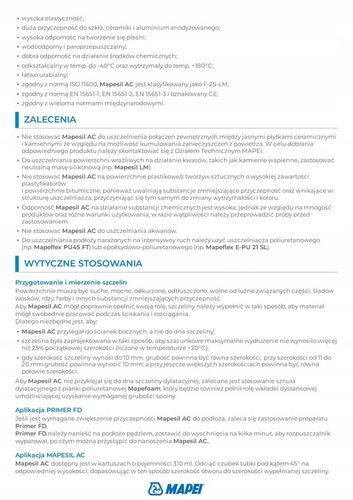 Silikon sanitarny Mapesil AC Mapei kolor 100 biały 310 ml na Arena.pl