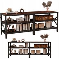 SZAFKA RTV POD TELEWIZOR STOJAK VINTAGE DO SALONU RUSTYKALNY BRĄZ 140 CM